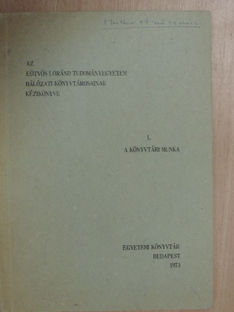 A könyvtári munka [antikvár]