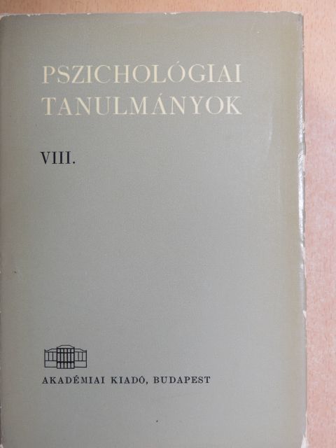 Dr. Csirszka János - Pszichológiai tanulmányok VIII. [antikvár]