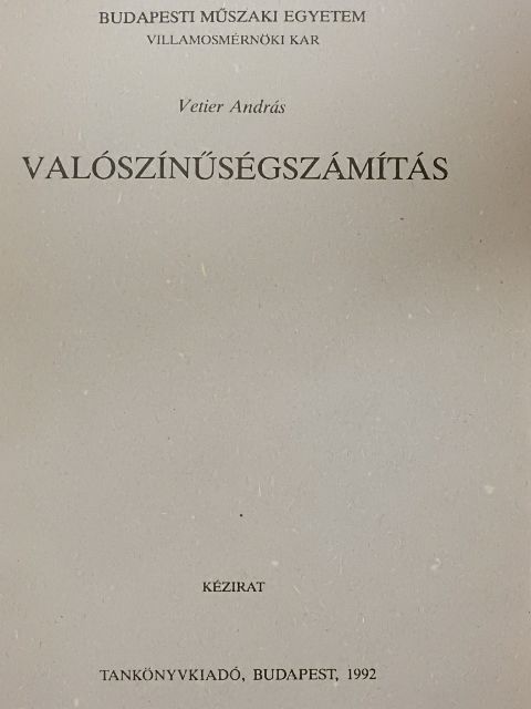 Vetier András - Valószínűségszámítás [antikvár]
