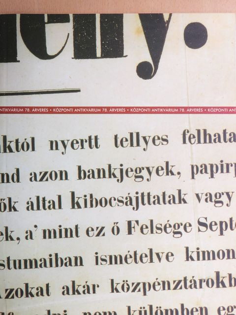 A Központi Antikvárium 78. aukciója [antikvár]