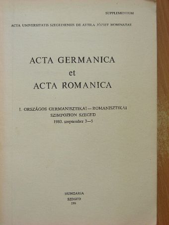 Abádi Nagy Zoltán - I. Országos germanisztikai-romanisztikai szimpozium [antikvár]