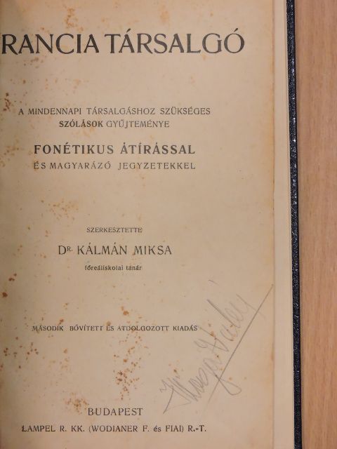 Francia társalgó/Francia szókönyv [antikvár]