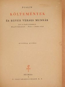 Puskin - Költemények és egyéb verses munkák [antikvár]