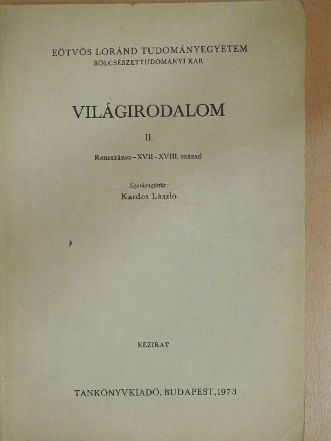 B. Mészáros Vilma - Világirodalom II. [antikvár]