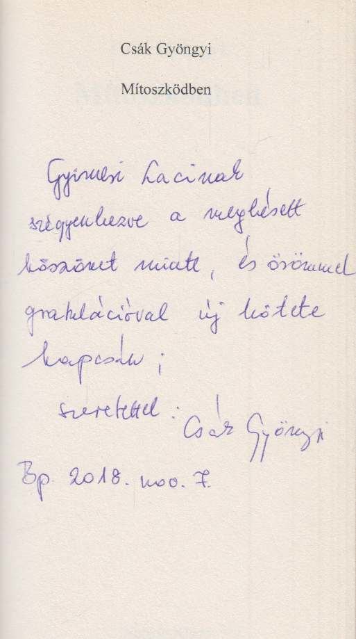 Csák Gyöngyi - Mítoszködben (dedikált) [antikvár]