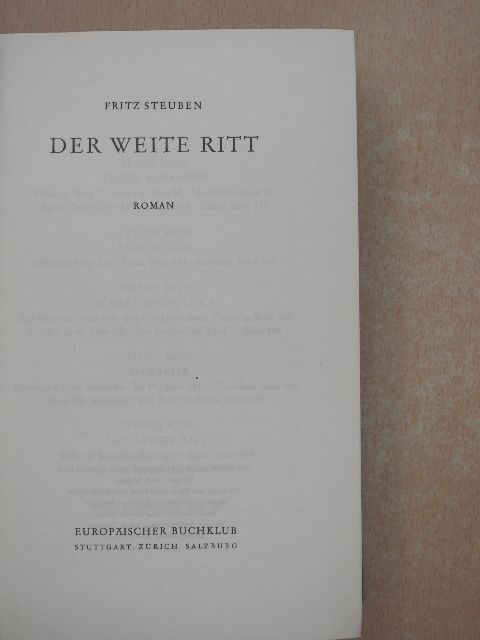 Fritz Steuben - Der Weite Ritt [antikvár]