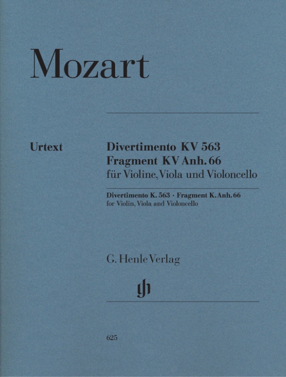MOZART, W,A, - DIVERTIMENTO KV 563, FRAGMENT KV ANH.66 FÜR STREICHTRIO URTEXT STIMMEN