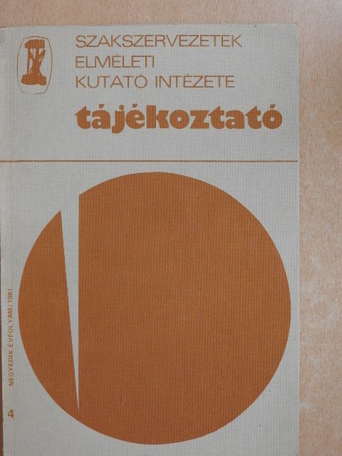 Bakos József - Szakszervezetek Elméleti Kutató Intézete tájékoztató 1981/4. [antikvár]