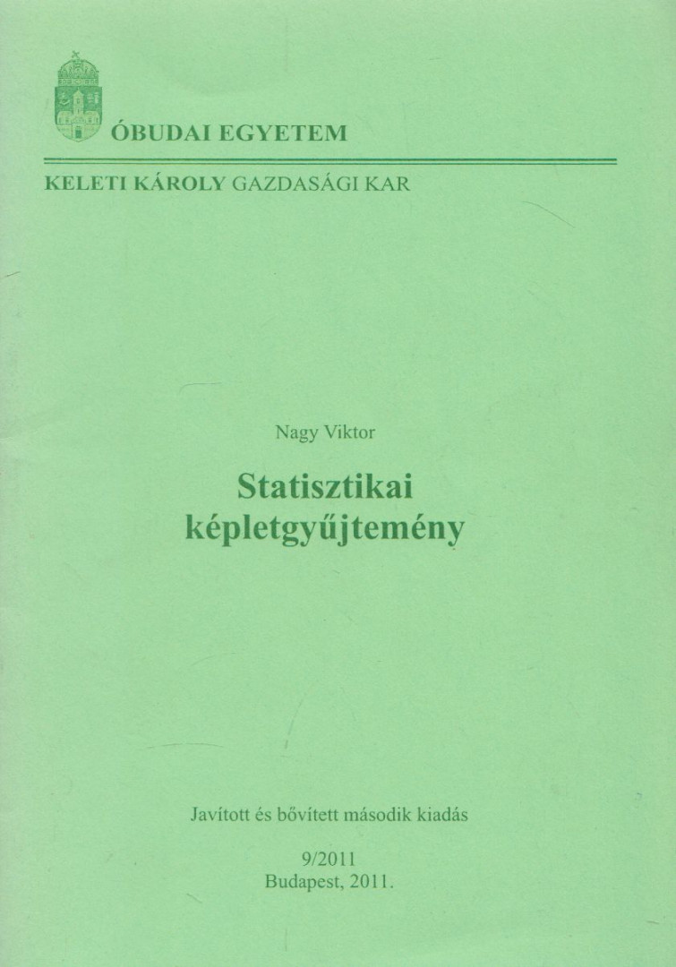 Nagy Viktor - Statisztikai képletgyűjtemény [antikvár]