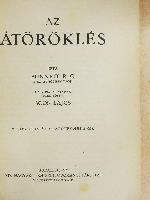 R. C. Punnett - Az átöröklés [antikvár]
