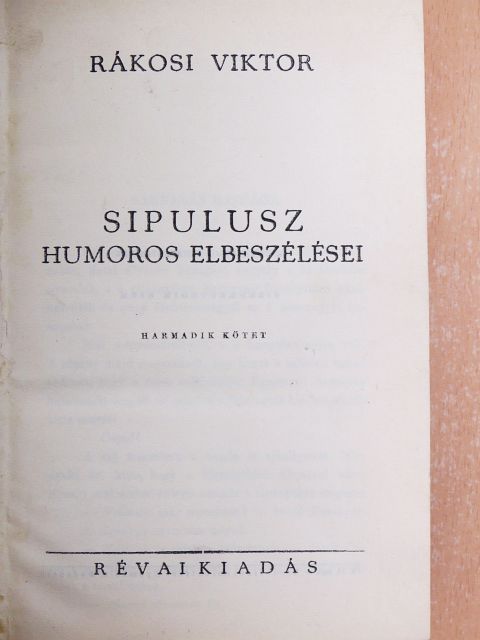 Rákosi Viktor - Sipulusz humoros elbeszélései III. [antikvár]