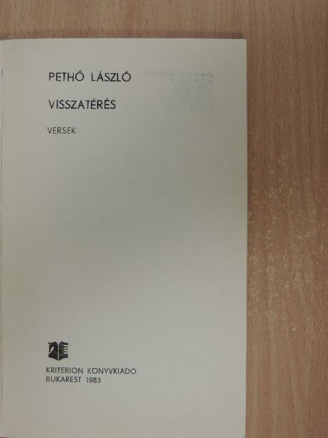 Pethő László - Visszatérés [antikvár]