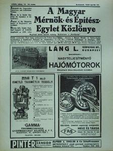 Gábri Mihály - A Magyar Mérnök- és Építész-Egylet Közlönye 1939. április 23. [antikvár]