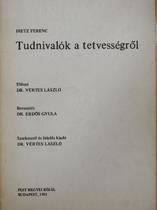 Dietz Ferenc - Tudnivalók a tetvességről [antikvár]