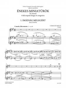 CSEMICZKY MIKLÓS - ÉNEKES MINIATŰRÖK, II. SOROZAT 6 DAL SZOPRÁN HANGRA ÉS ZONGORÁRA