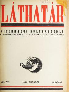 Jancsó Elemér - Láthatár 1940. október [antikvár]