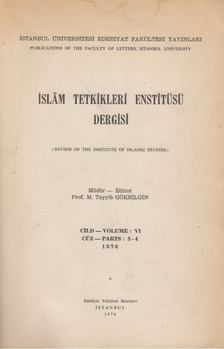 Tayyib Gökbilgin - Islam tetkikleri enstitüsü dergisi [antikvár]