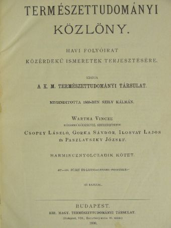 Természettudományi Közlöny 1906. január-december [antikvár]