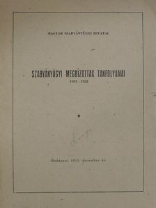 Szabványügyi megbízottak tanfolyamai 1951-1952 [antikvár]