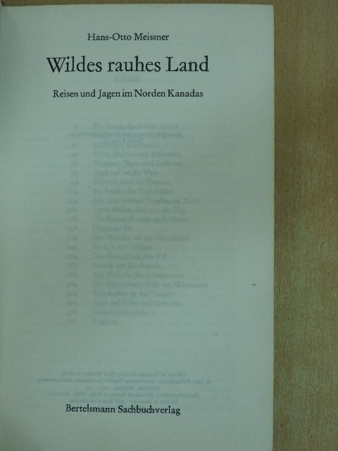 Hans-Otto Meissner - Wildes rauhes Land [antikvár]