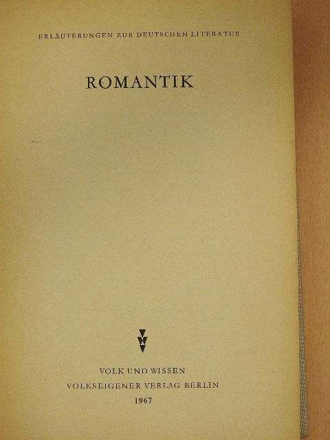 Dr. Dietrich Grohnert - Romantik [antikvár]