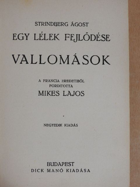 Strindberg Ágost - Egy lélek fejlődése V. [antikvár]