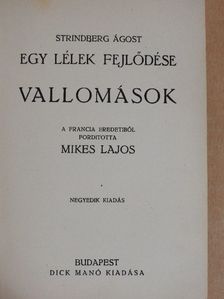 Strindberg Ágost - Egy lélek fejlődése V. [antikvár]