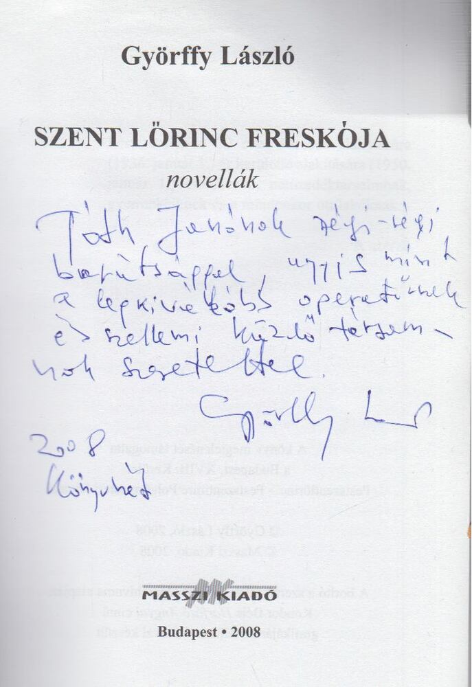 GYÖRFFY LÁSZLÓ - Szent Lőrinc freskója (dedikált) [antikvár]