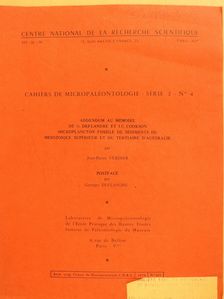 Jean-Pierre Verdier - Addendum au memoire de G. Deflandre ez I. C. Cookson microplanctonfossile de sédiments du mésozoique supérieur et du Tertiaire d'Australie (dedikált példány) [antikvár]