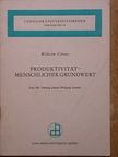Wilhelm Girnus - Produktivität - menschlicher grundwert [antikvár]