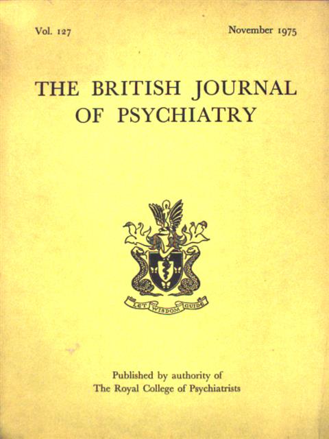 G. W. Ashcroft - The British Journal of Psychiatry November 1975 [antikvár]