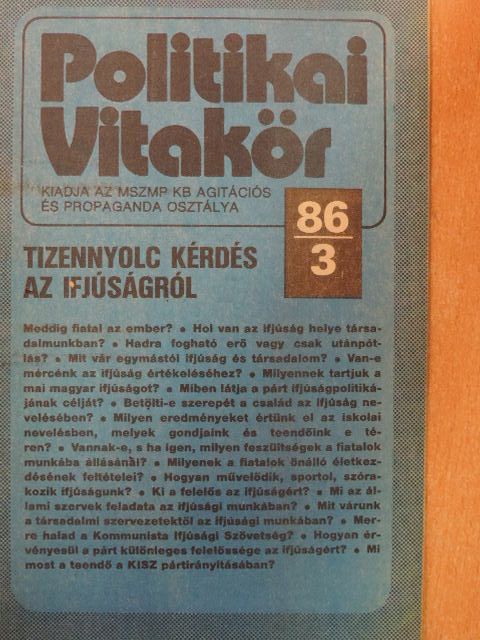 Politikai Vitakör 1986/3. [antikvár]