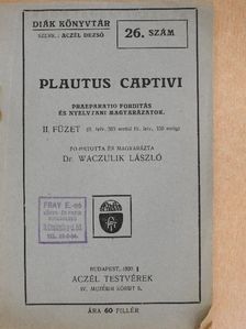 Plautus captivi [antikvár]