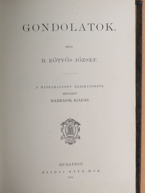 B. Eötvös József - Gondolatok [antikvár]
