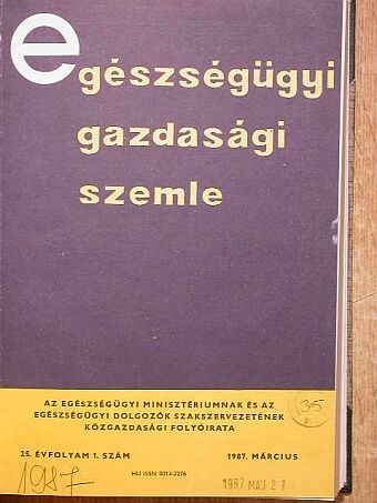 Antal Z. László - Egészségügyi Gazdasági Szemle 1987/1-4. [antikvár]