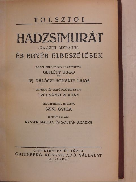 Tolsztoj - Hadzsimurát [antikvár]