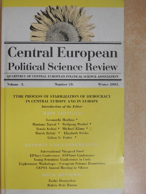 Leonardo Morlino - Central European Political Science Review Winter 2002. [antikvár]