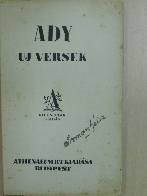Ady Endre - Uj versek [antikvár]