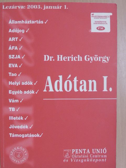 Dr. Herich György - Adótan I. [antikvár]