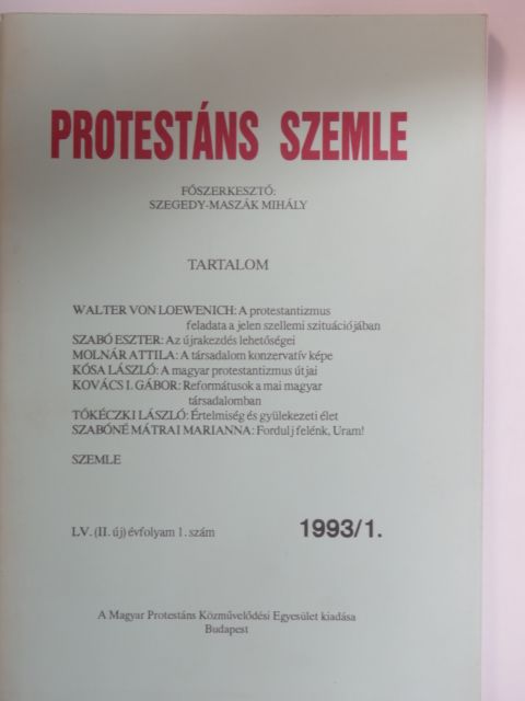 Kolozsi Béla - Protestáns Szemle 1993/1. [antikvár]