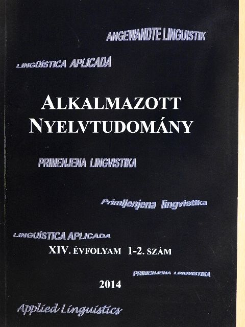 Adamikné Jászó Anna - Alkalmazott Nyelvtudomány 2014/1-2. [antikvár]