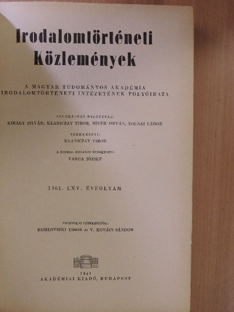 Andrzej Sieroszewski - Irodalomtörténeti Közlemények 1961/1-6. [antikvár]