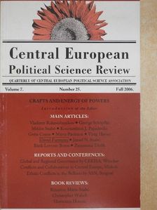 George Schöpflin - Central European Political Science Review Fall 2006. [antikvár]