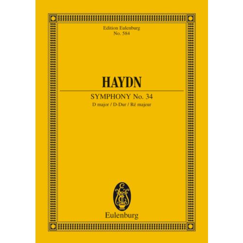 HAYDN J. - SYMPHONY NO.34 D MAJOR POCKET SCORE, EDITED BY GWILYM BEECHEY