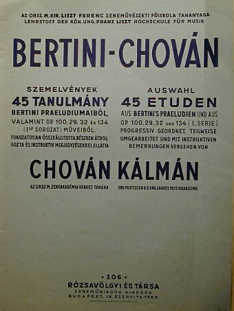 Bertini - Bertini-Chován szemelvények [antikvár]