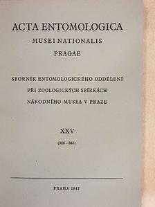 Dr. Jan Obenberger - Acta Entomologica Musei Nationalis Pragae 1947. XXV/325-345 [antikvár]