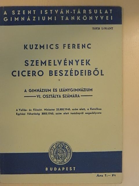 Cicero - Szemelvények Cicero beszédeiből [antikvár]