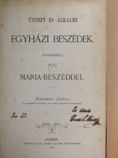 Mindszenty Gedeon - Ünnepi és alkalmi egyházi beszédek [antikvár]