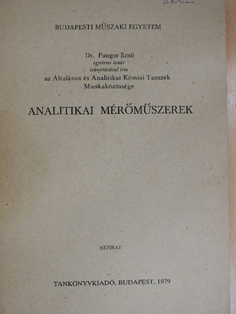 Bezur László - Analitikai mérőműszerek [antikvár]