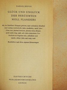 Daniel Defoe - Glück und Unglück der Berühmten Moll Flanders [antikvár]